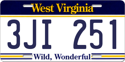 WV license plate 3JI251