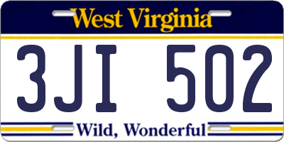WV license plate 3JI502