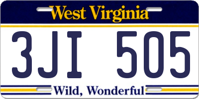 WV license plate 3JI505