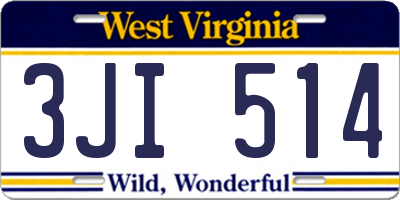WV license plate 3JI514