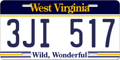 WV license plate 3JI517