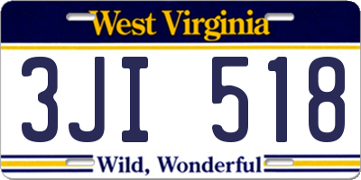 WV license plate 3JI518