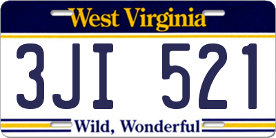 WV license plate 3JI521
