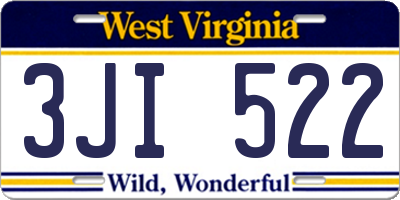WV license plate 3JI522