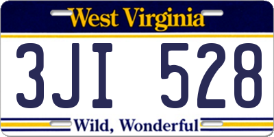 WV license plate 3JI528
