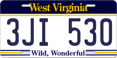 WV license plate 3JI530