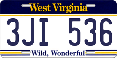 WV license plate 3JI536