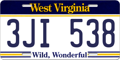 WV license plate 3JI538
