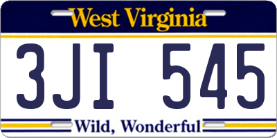 WV license plate 3JI545