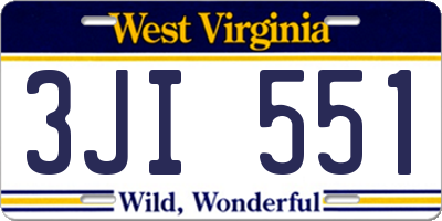 WV license plate 3JI551