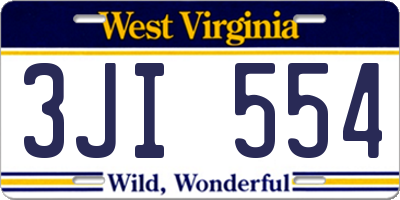 WV license plate 3JI554