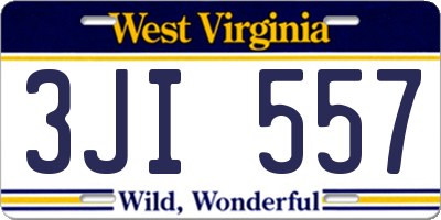 WV license plate 3JI557