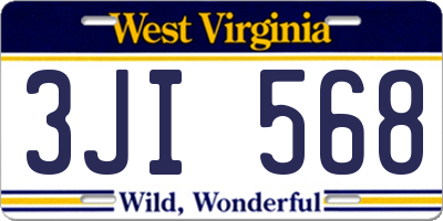 WV license plate 3JI568