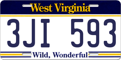 WV license plate 3JI593