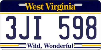 WV license plate 3JI598