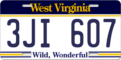 WV license plate 3JI607