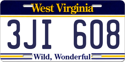 WV license plate 3JI608