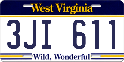 WV license plate 3JI611