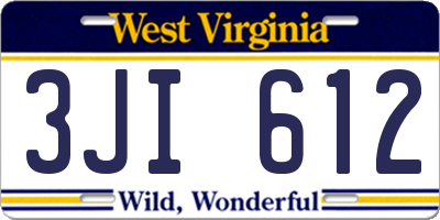 WV license plate 3JI612