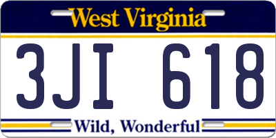 WV license plate 3JI618