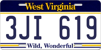 WV license plate 3JI619