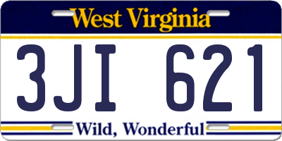 WV license plate 3JI621