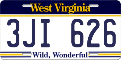 WV license plate 3JI626