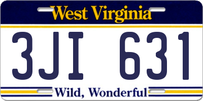 WV license plate 3JI631