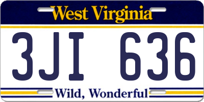 WV license plate 3JI636
