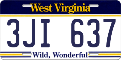 WV license plate 3JI637