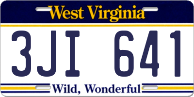 WV license plate 3JI641