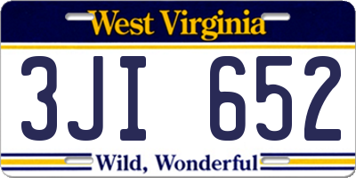 WV license plate 3JI652