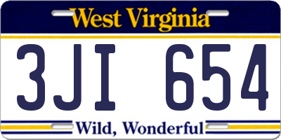 WV license plate 3JI654