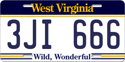 WV license plate 3JI666