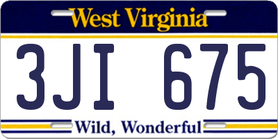WV license plate 3JI675