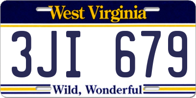 WV license plate 3JI679