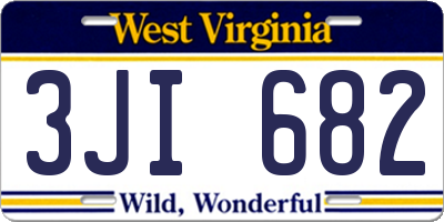 WV license plate 3JI682