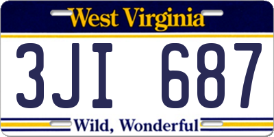 WV license plate 3JI687