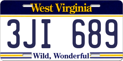 WV license plate 3JI689