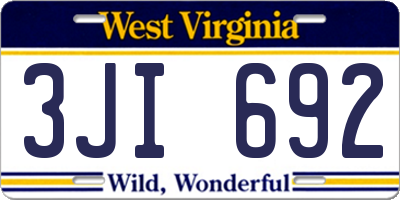 WV license plate 3JI692