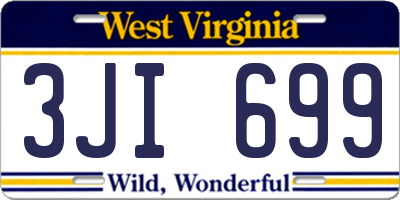 WV license plate 3JI699