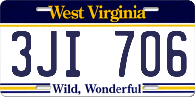 WV license plate 3JI706