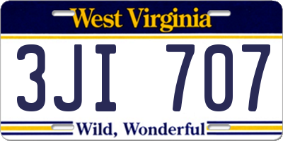 WV license plate 3JI707
