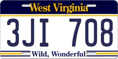 WV license plate 3JI708