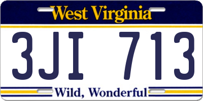 WV license plate 3JI713