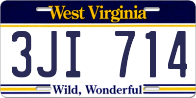 WV license plate 3JI714