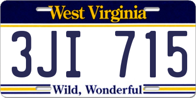 WV license plate 3JI715