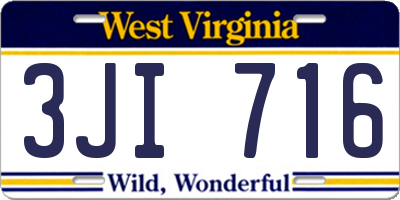 WV license plate 3JI716