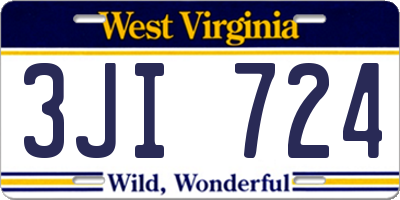 WV license plate 3JI724