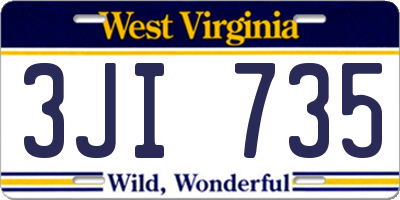 WV license plate 3JI735